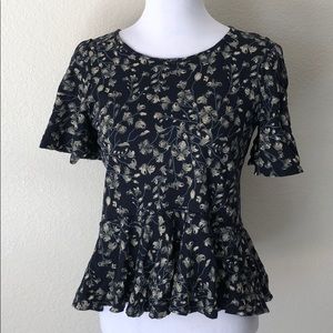 Lucky Brand Ruffle Peplum Top